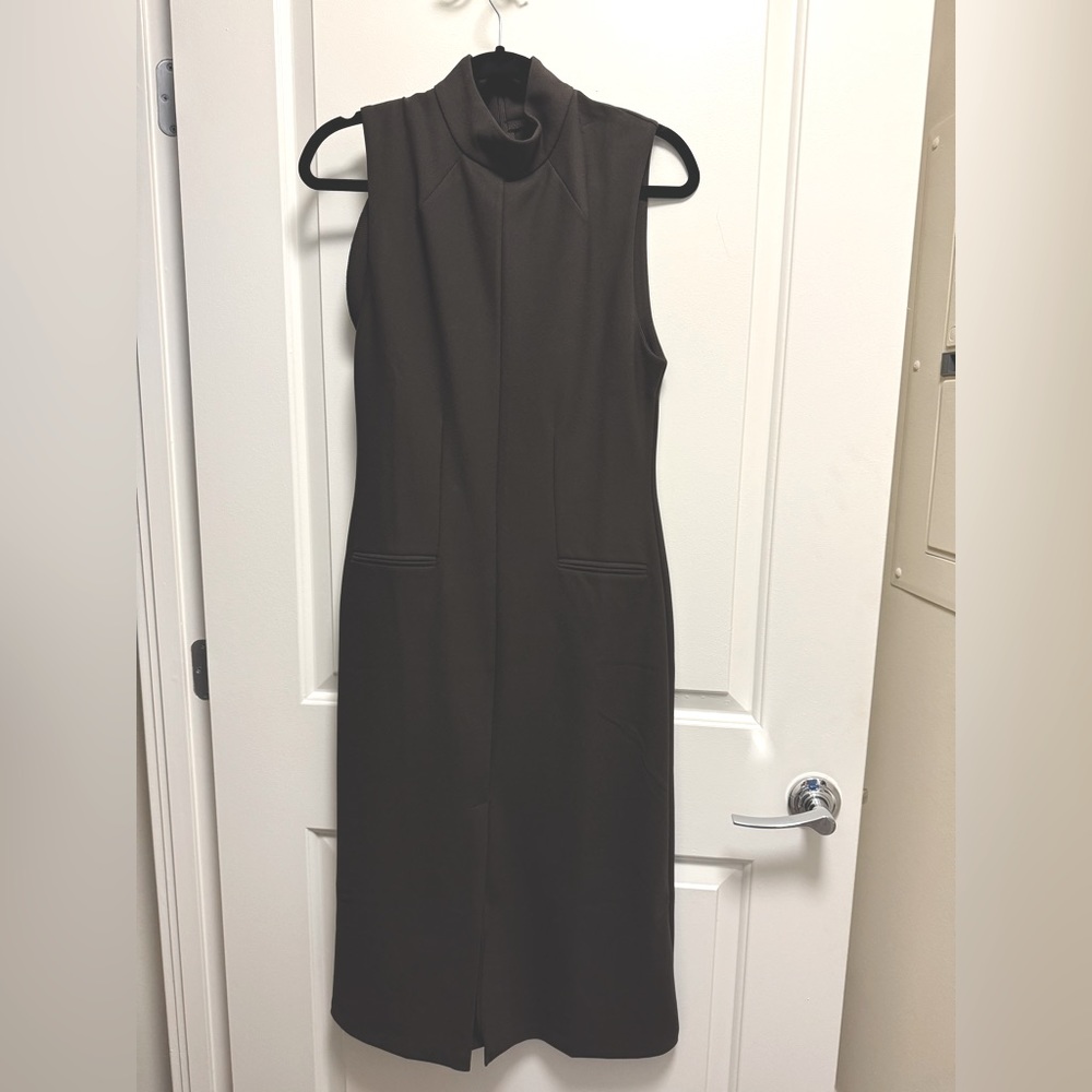 Zara high collar long fitted dress